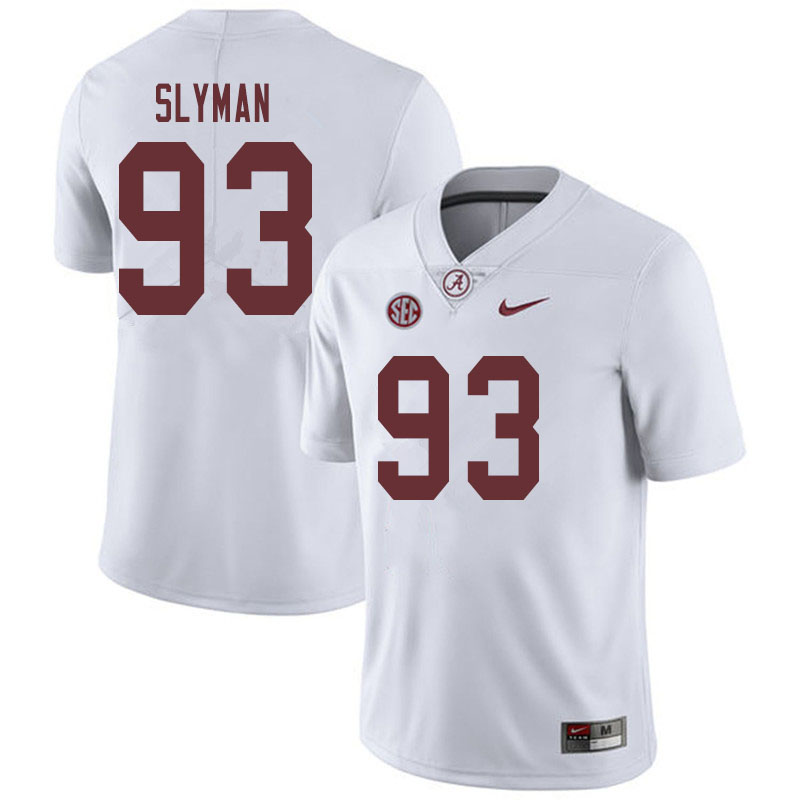 Alabama Crimson Tide Men's Tripp Slyman #93 White NCAA Nike Authentic Stitched 2019 College Football Jersey OC16C47GY